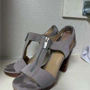 MK Michael kors Gray Women's Heeled Sandals 8